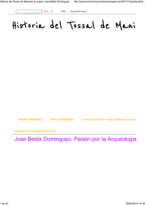 Historia del Tossal de Manises en papel: Jose Belda