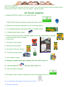 1st Grade Supplies List