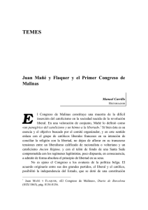 Juan Mañé y Flaquer y el Primer Congreso de Malinas