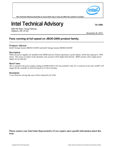 Fans running at full speed on Intel® Storage System JBOD2000