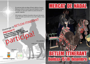 BETLEM ITINERANT Benissa 15 i 16 desembre MERCAT DE NADAL