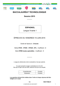 Sujet BAC 2015 - Espagnol LV1 - STL - Izi-Bac