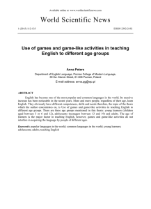 Use of games and game-like activities in teaching English