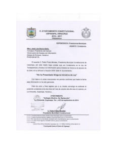 Constancia de No Haberse Presentado Ninguna Iniciativa de ley.