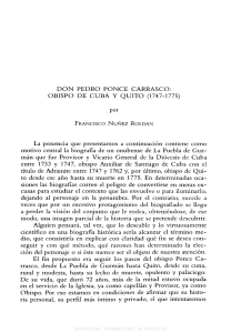 OBISPO DE CUBA Y QUITO (1747-1775) motivo central la biografia