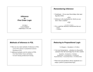 Inference in FOL