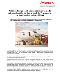 Avianca Cargo recibe reconocimiento de la Administración de