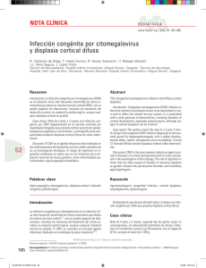 Infección congénita por citomegalovirus y displasia cortical difusa