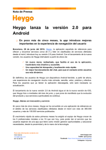 Heygo lanza la versión 2.0 para Android