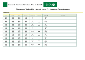 Timetables of the line 0240 - Granada - Santa Fe