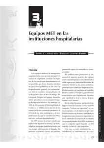 Equipos MET en las Instituciones Hospitalarias