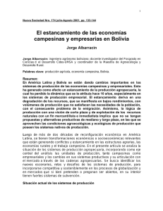 El estancamiento de las economías campesinas