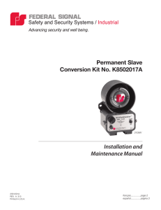 Permanent Slave Conversion Kit No. K8502017A