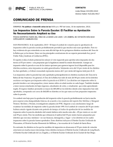Press Release in Spanish - Public Policy Institute of California