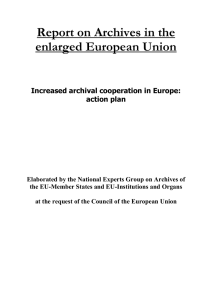 Executive summary: Report on Archives in the enlarged European