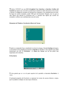 Windows 95/98/XP usa una GUI (Graphical User Interface o