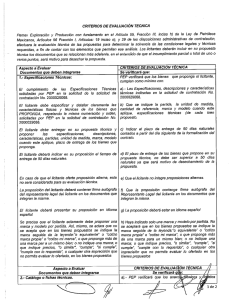 criterios de evaluación tecnica - Pemex Exploración y Producción