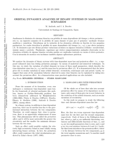 orbital dynamics analysis of binary systems in mass