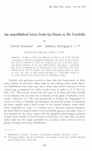 An unplublished letter from La Gascas to De Candolle