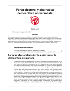 Farsa electoral y alternativa democrática universalista