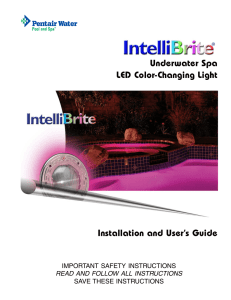 Underwater Spa LED Color-Changing Light Installation and User`s