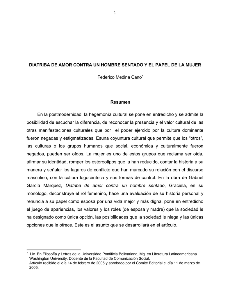 1 Diatriba De Amor Contra Un Hombre