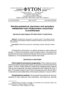 Morpho-anatomical characters and secondary metabolites from