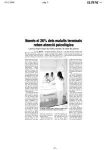 Només el 26% dels malalts terminals reben atenció psicològica