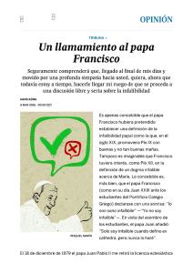 Infalibilidad: Un llamamiento al papa Francisco | Opinión | EL PAÍS