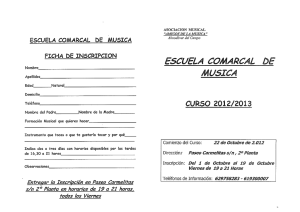 escuela comarcal de musica - Ayuntamiento de Almodóvar del Campo