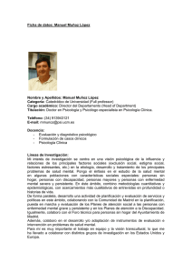Ficha de datos: Manuel Muñoz López Nombre y Apellidos: Manuel