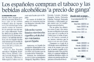 `Los españoles compran el tabaco y las bebidas alcohólicas `a