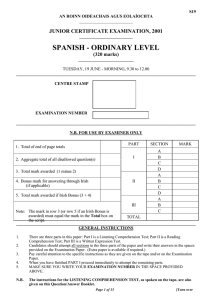 PART I: LISTENING COMPREHENSION (140 MARKS)