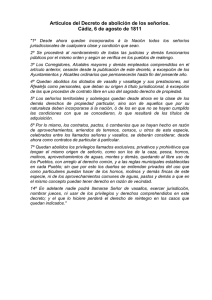 Artículos del Decreto de abolición de los señoríos. Cádiz, 6