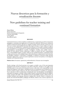 Nuevas directrices para la formación y actualización docente New