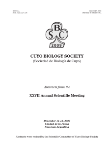 XXVII Annual Scientific Meeting, Cuyo Biology