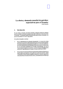 La oferta y demanda mundial de petróleo: