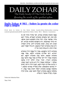 Daily Zohar # 961 - Sobre la gente de color rojo y negro