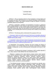 MEXICAN MINING LAW CHAPTER FIRST General Provisions