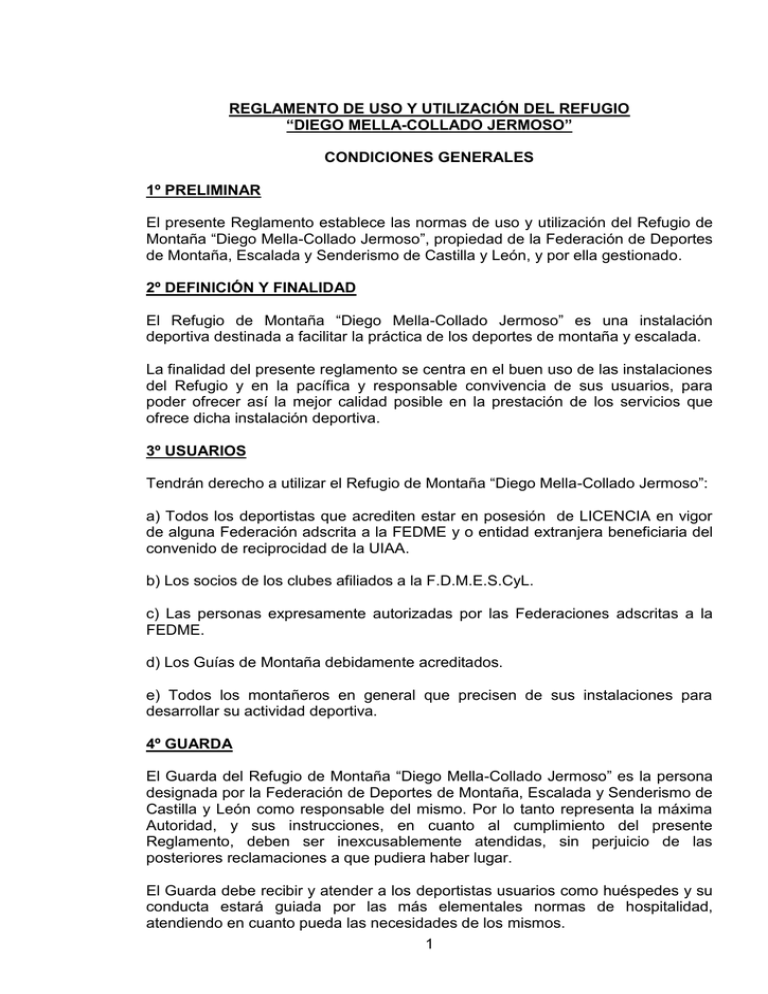 Reglamento De Uso Y Utilización Del Refugio 7567