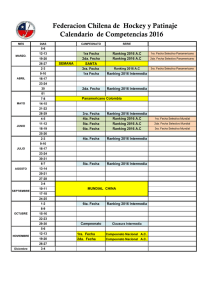 Calendario 2016 - Federacion Chilena de Hockey y Patinaje