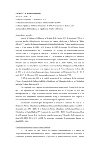 9°) MIGOYA, María Candelaria D.N.I. Nº 21.963.120 Fecha de