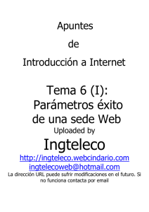 Tema 6 (I): Parámetros éxito de una sede Web - Ingteleco-Web