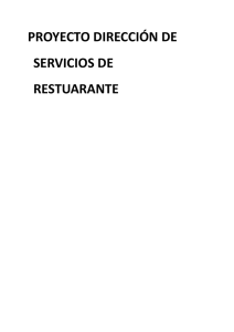 Proyecto direccion de servicios de restaurante