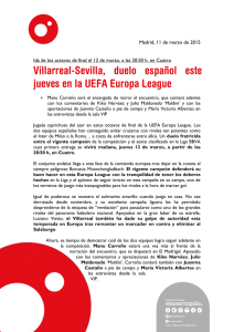 Villarreal-Sevilla, duelo español este jueves en la UEFA Europa