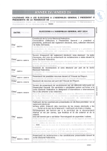 calendari per a les eleccions a l`assemblea general i president o