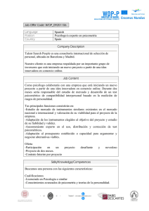 Job Offer Code: WOP_09201106 Language Spanish Position