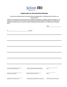 formulario de declaración personal
