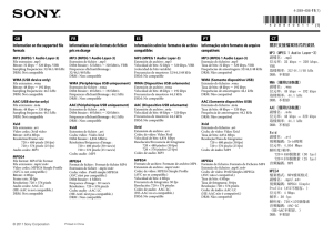 Information on the supported file formats Informations sur les