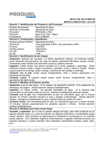 hipoclorito de calcio - Proquiel Químicos Ltda.